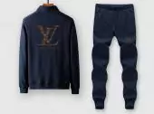 ensemble jogging louis vuitton 2020 lv old flower tracksuit 2piece m-6xl tz8870 bleu